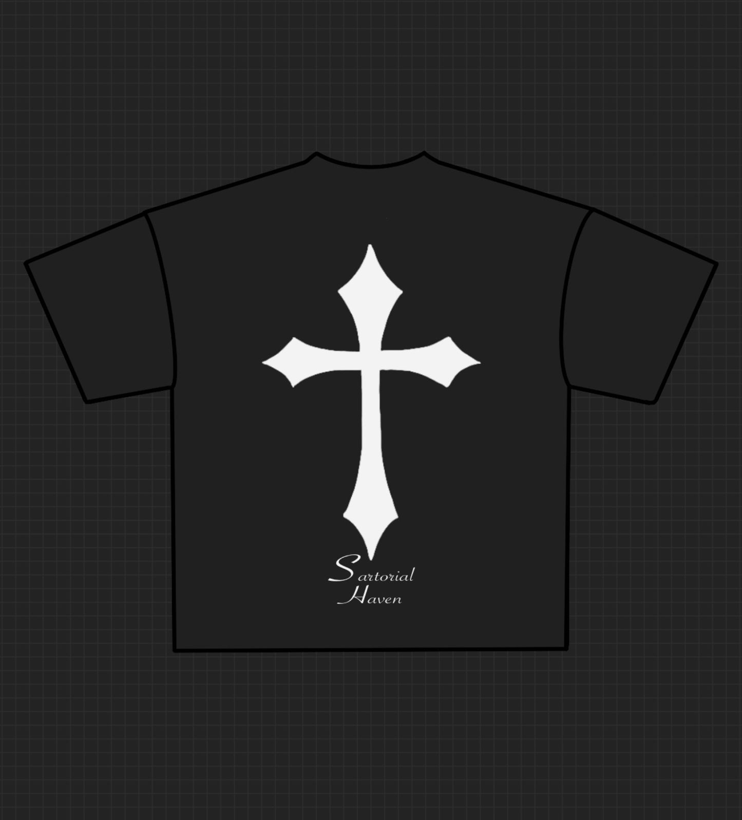 Cross Tee Slightly Cropped (Black)(PRE ORDER)