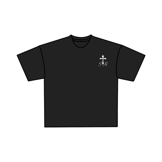 Cross Tee Slightly Cropped (Black)(PRE ORDER)